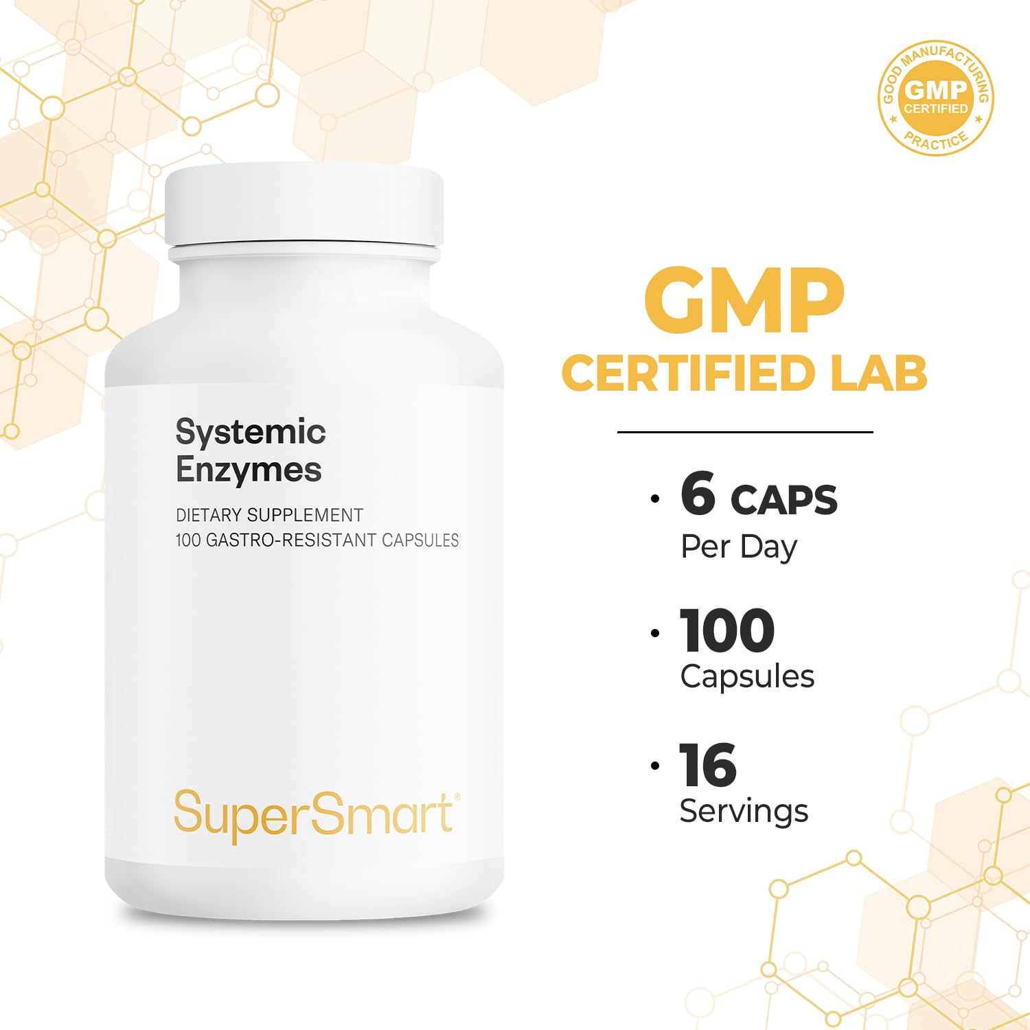 Supersmart Systemic Enzymes protease ingredient closeup supports digestion