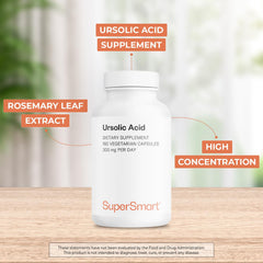Close-up of Supersmart ursolic acid capsules for easy daily intake.