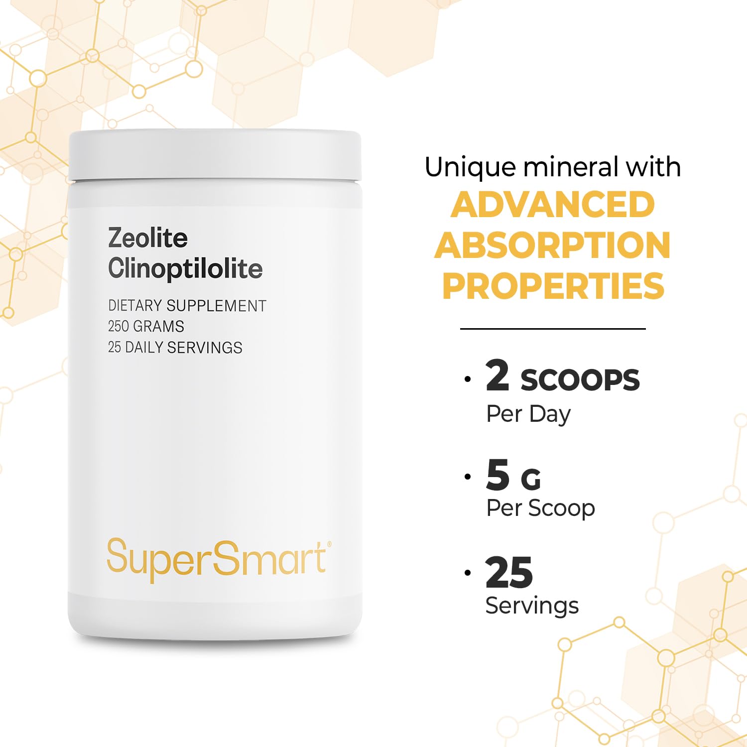 Supersmart Zeolite Clinoptilolite powder in water demonstrating easy mixing