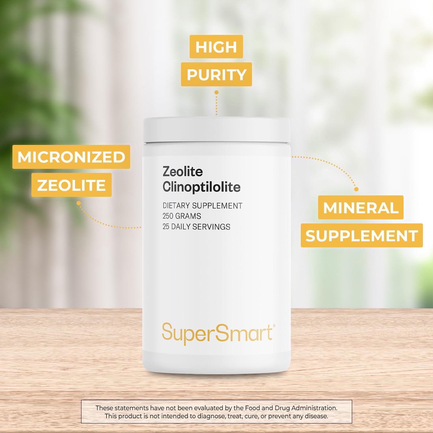 Supersmart Zeolite Clinoptilolite powder pouring into a glass