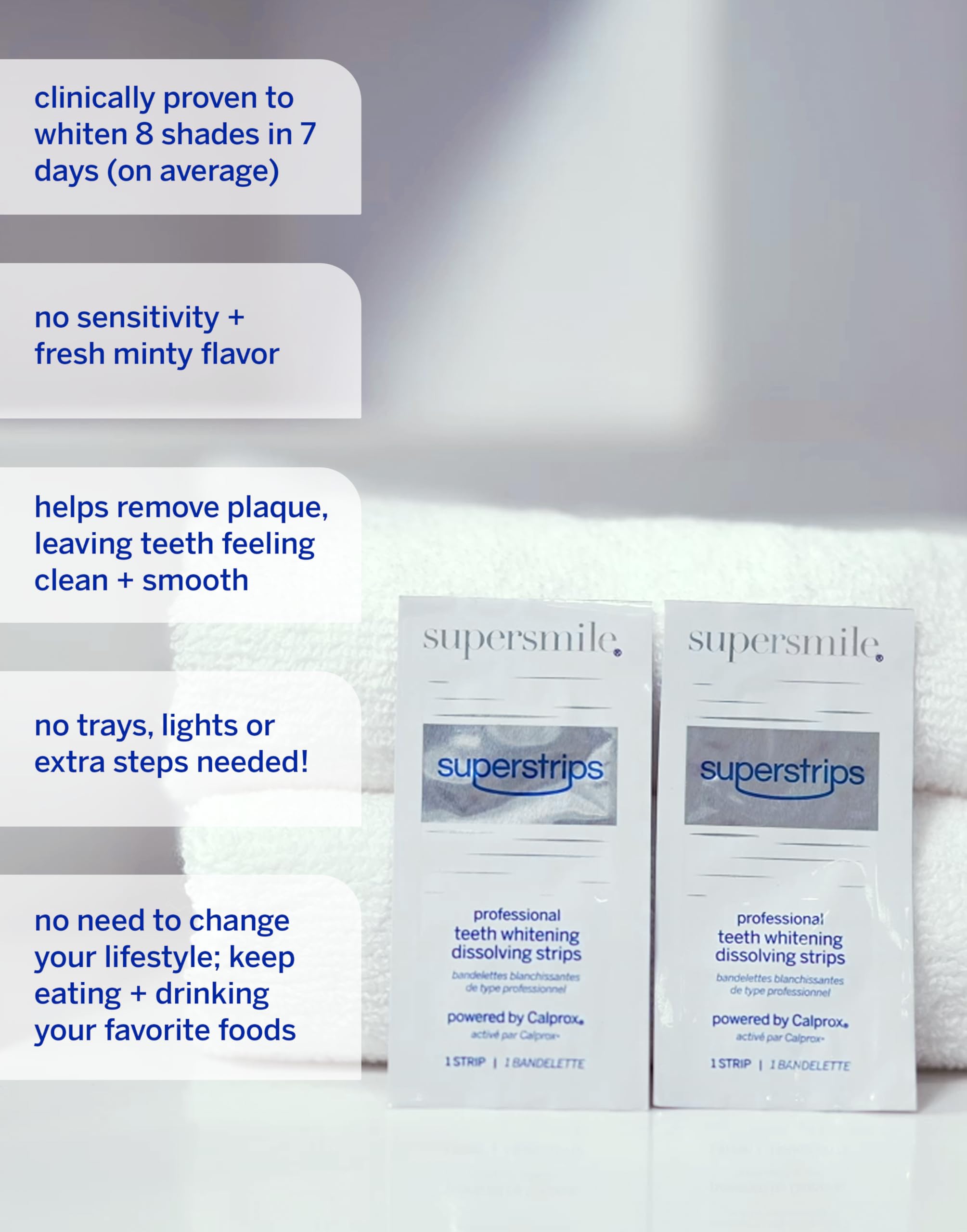Supersmile daily usage shot showing a refreshed mouthfeel after brushing.