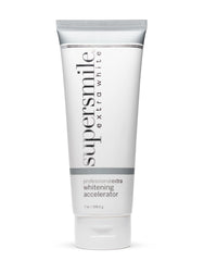 Supersmile Extra White bottle front highlights enamel-safe whitening formula for deep stains.