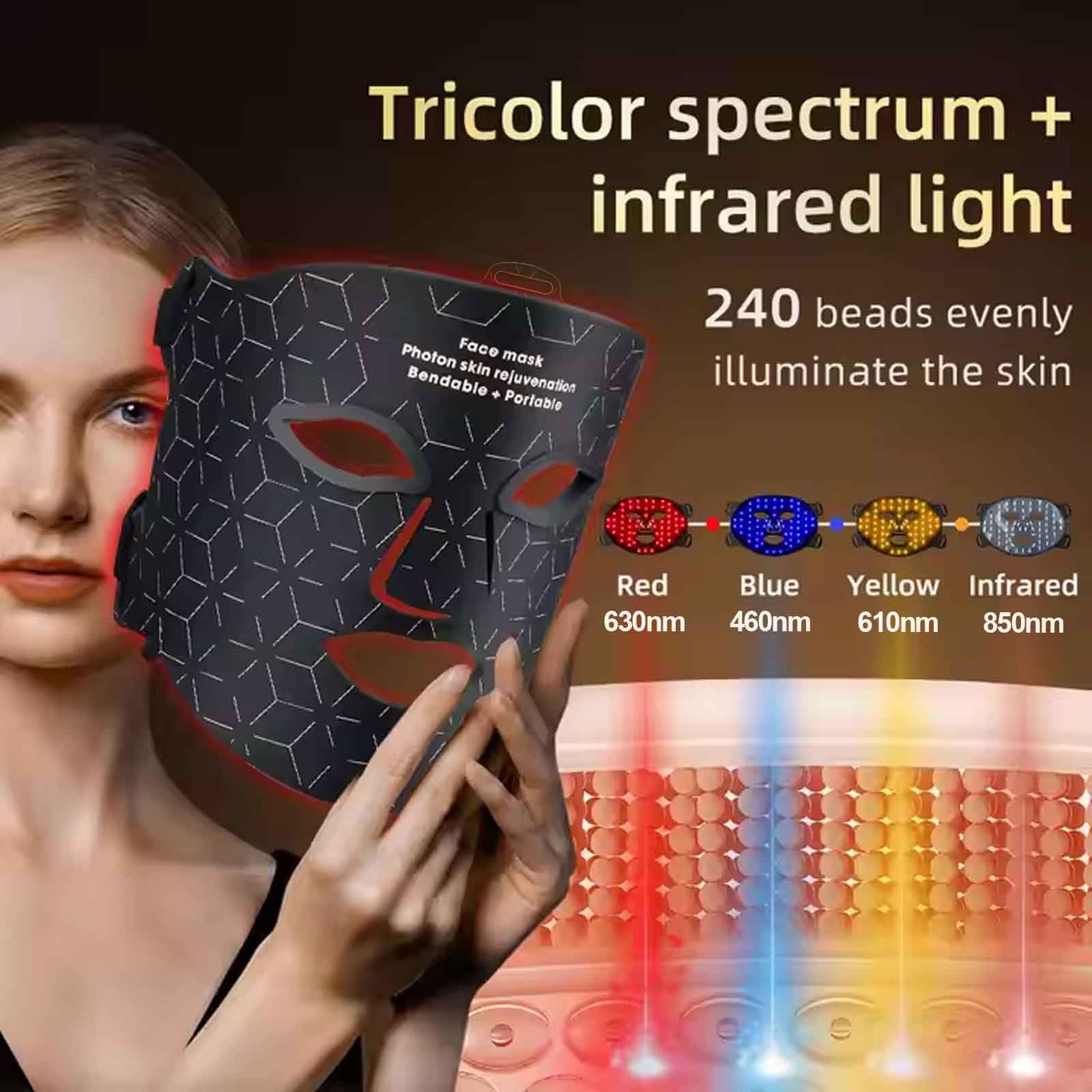 Supersred four light modes for versatile at-home treatments.