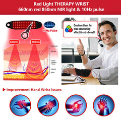 Supersred Therawrap 660nm/850nm LEDs close-up for targeted hand therapy