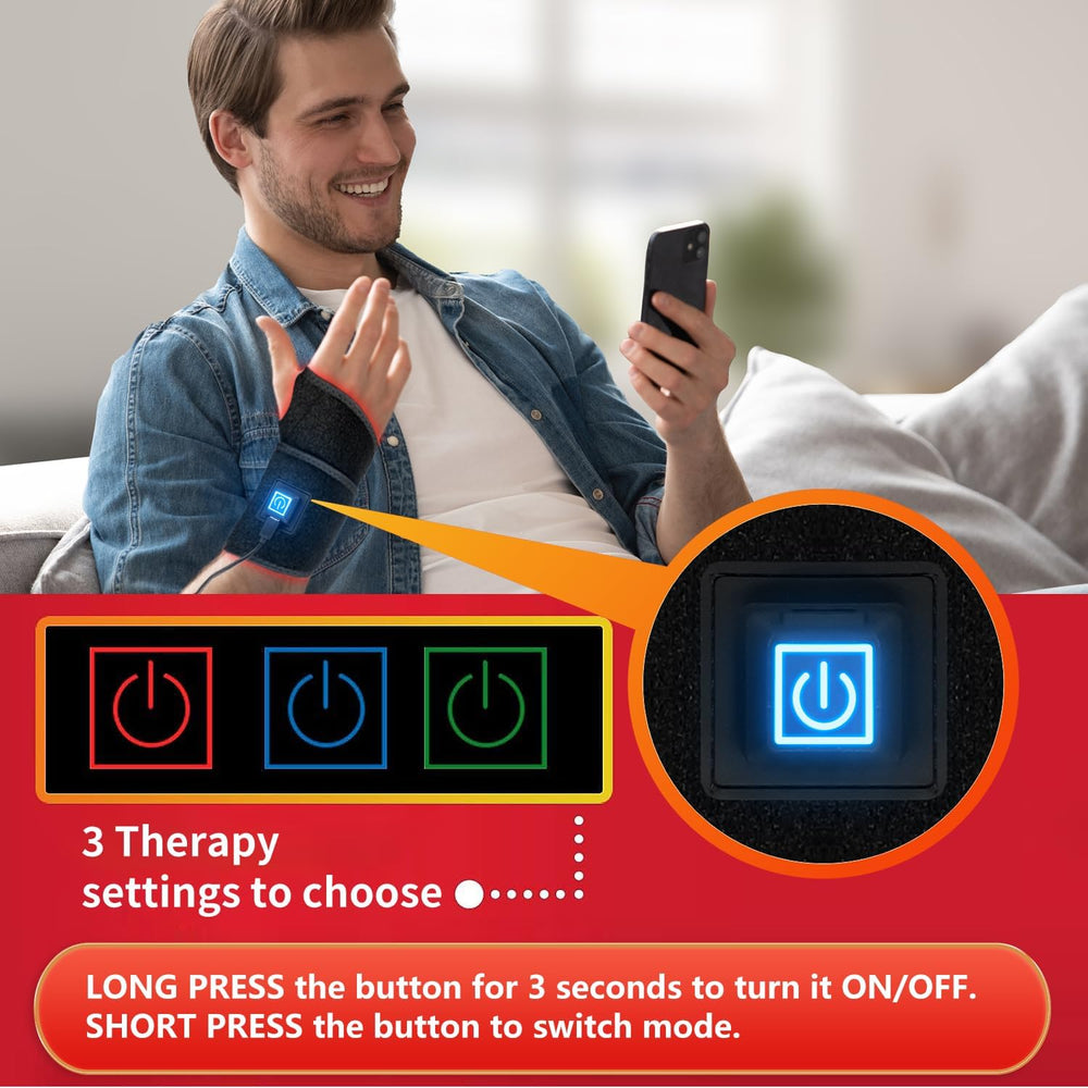 Supersred Therawrap emits dual red and infrared light for potential comfort support