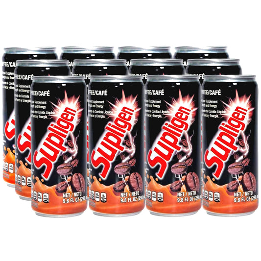 Supligen Coffee liquid bottle front view for on-the-go energy and nutrition.