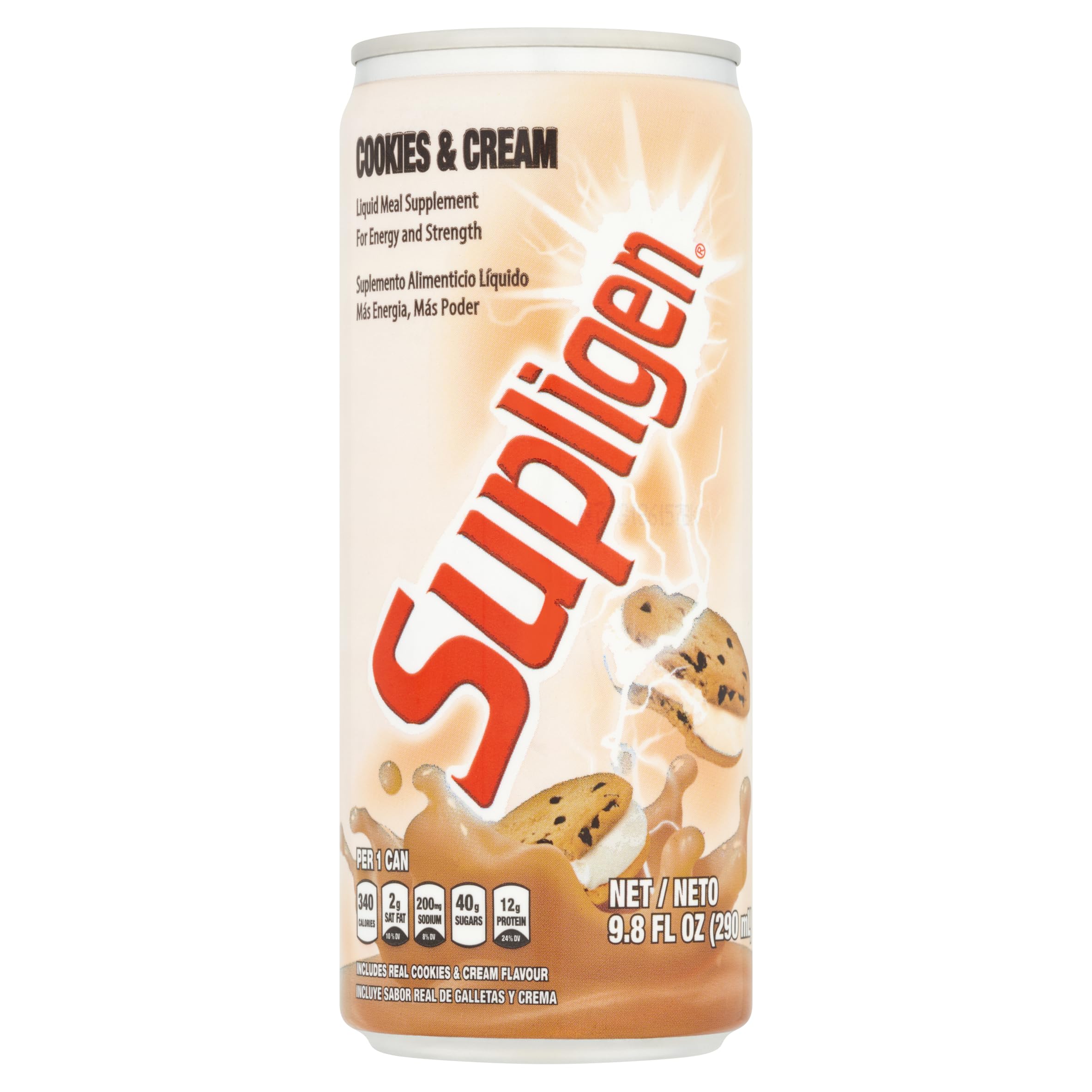 Supligen Cookies and Cream bottle pour, ready-to-drink nutrition for energy and recovery.