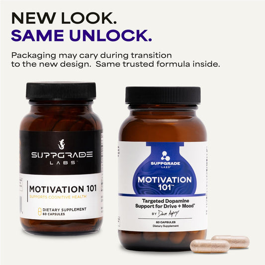 Suppgrade Labs Motivation 101 capsules being poured for daily use and motivation