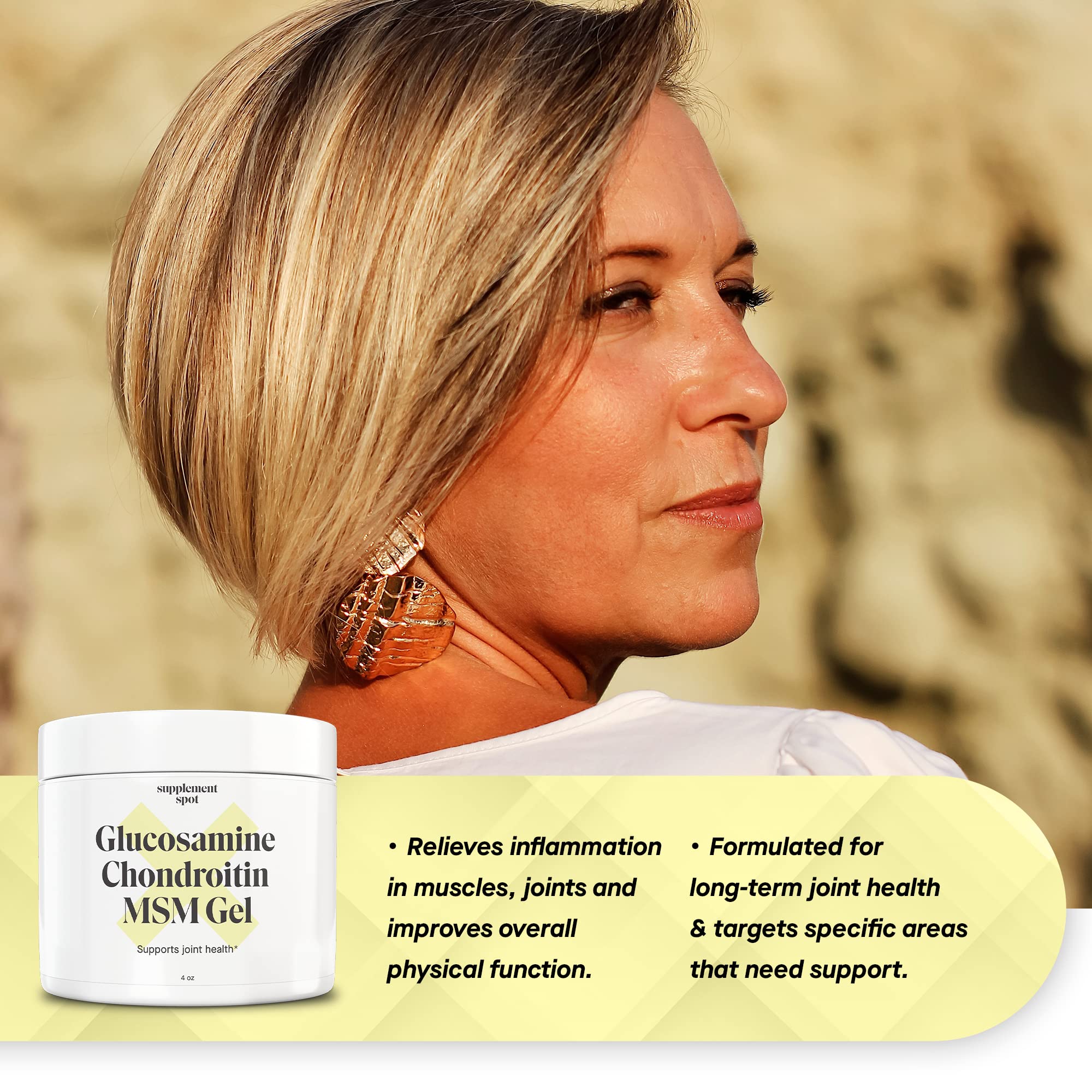 Supplement Spot gel applied to knee area during activity for support