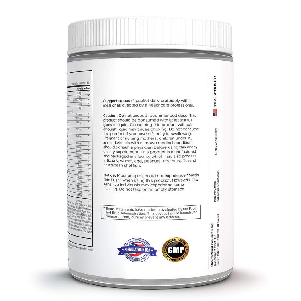 Supplement Spot Nutrition Facts label for informed daily supplementation.