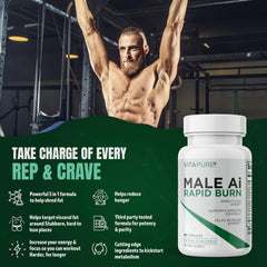 Active man using Male AI Rapid Burn with meals to help appetite control.