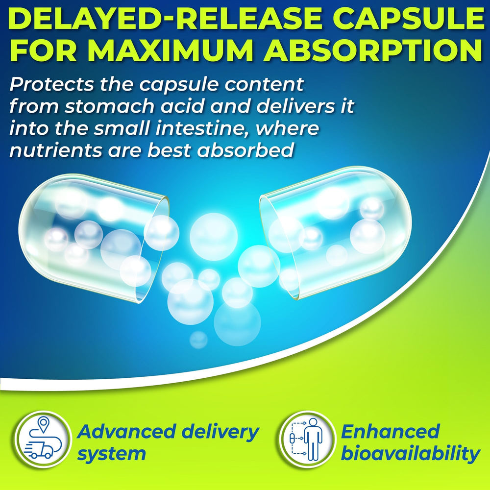 SUPPLEMENTS STUDIO delayed-release capsules maximize absorption during digestion