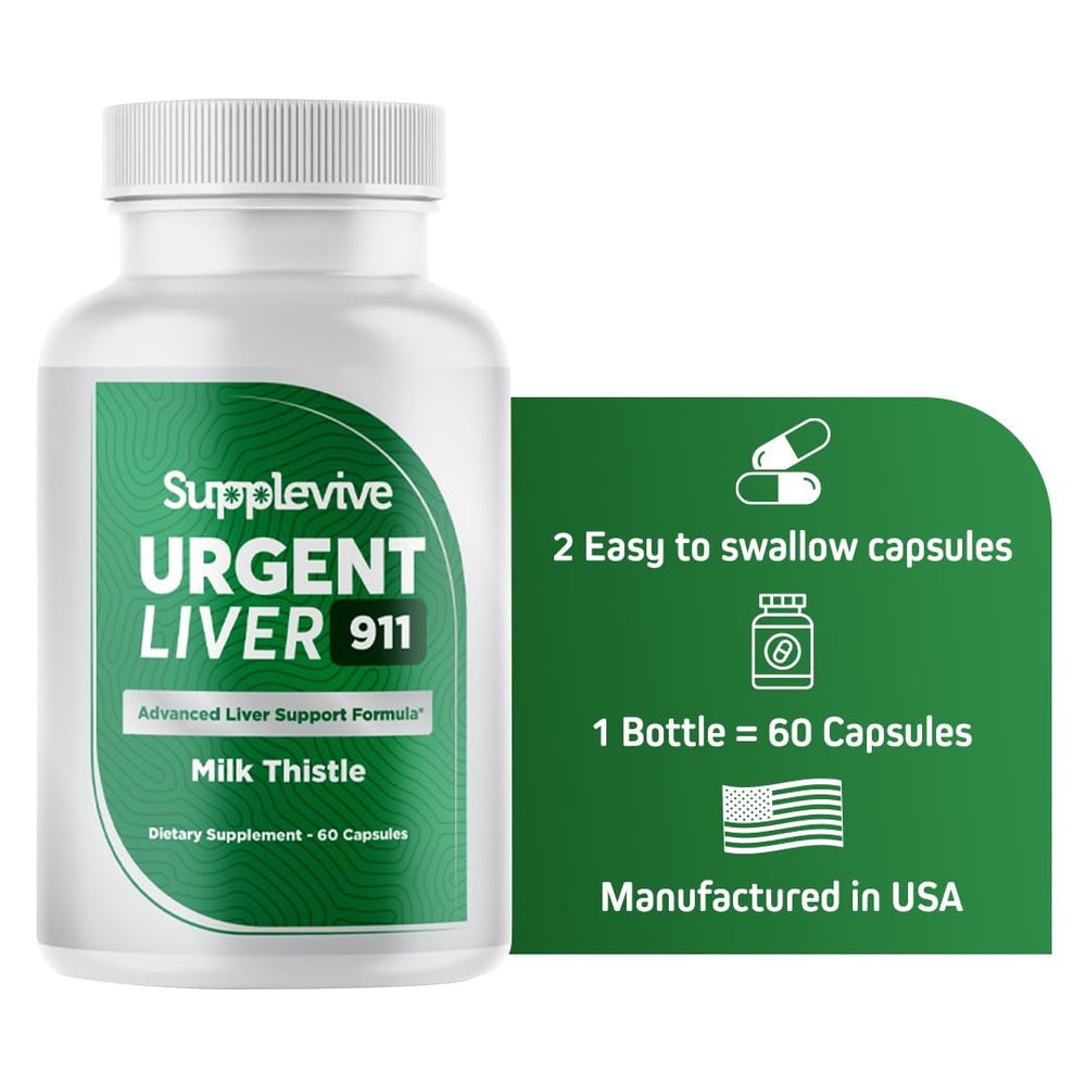 Supplevive Urgent Liver 911 capsules arranged for daily herbal use.