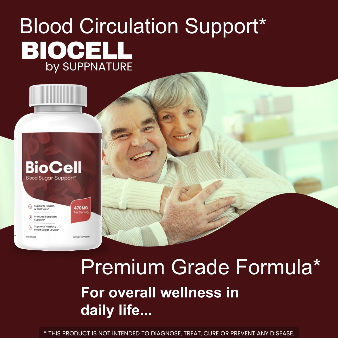 SuppNature Bio Cell capsules closeup for easy daily intake.