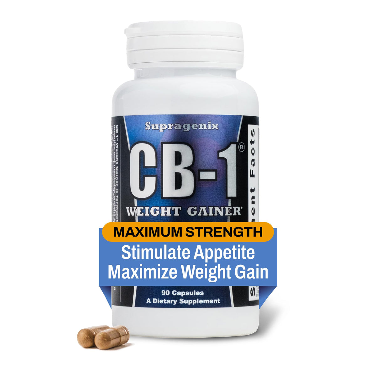 Supragenix CB-1 weight gainer bottle for easy daily use and consistent intake.