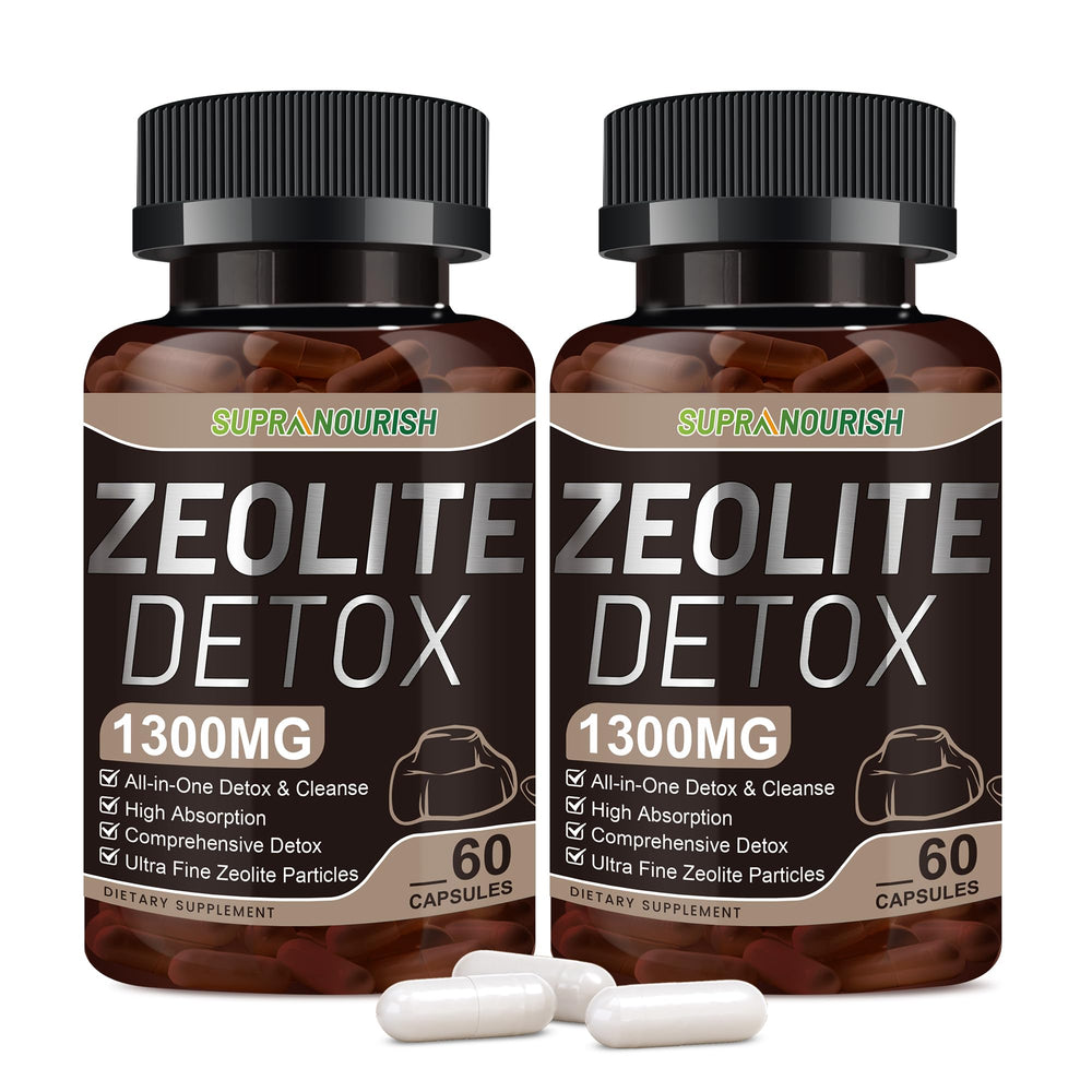 SUPRANOURISH Zeolite Detox capsules product shot for full-body cleansing support