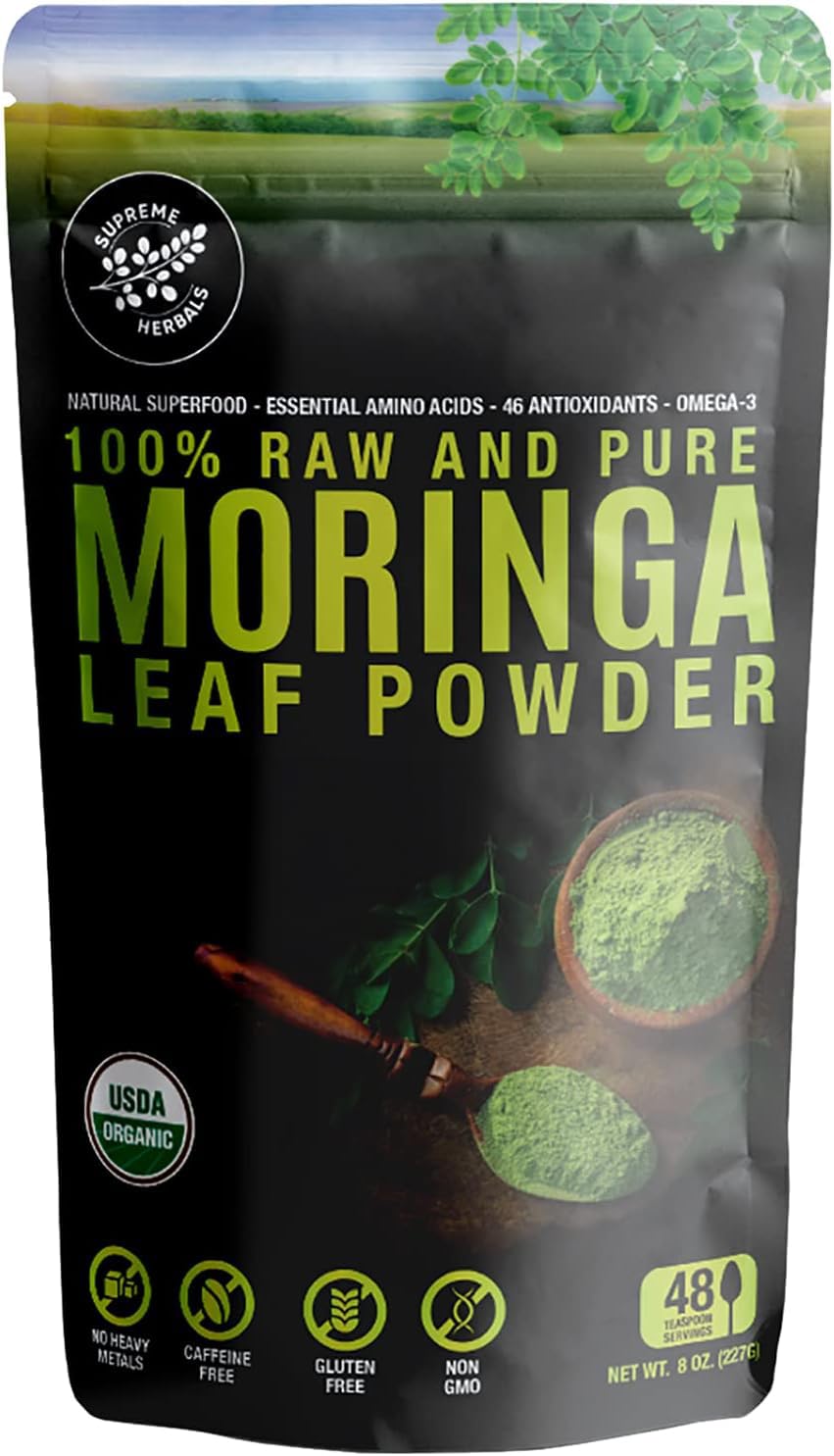 SUPREME HERBALS Moringa powder in resealable bag for daily use