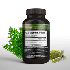 SUPREME HERBALS moringa capsules dosage illustration showing two capsules