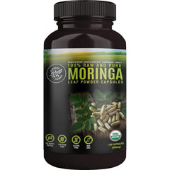 SUPREME HERBALS moringa capsules pack front, organic daily supplement