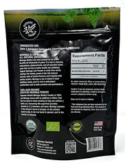 Powder dissolving in water with SUPREME HERBALS branding