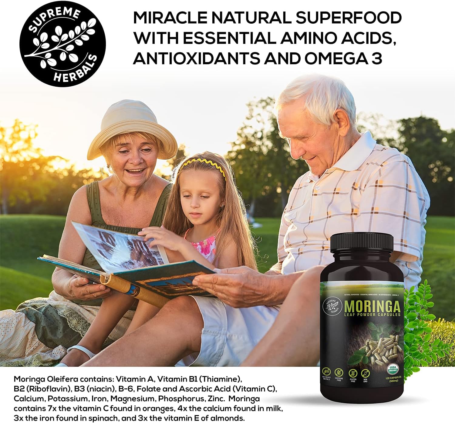 SUPREME HERBALS moringa powder texture closeup
