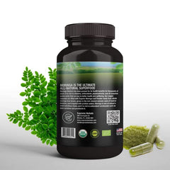 SUPREME HERBALS moringa label detail, ingredients and certifications