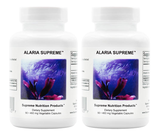 Supreme Nutrition Alaria Supreme wakame bottle front, daily seaweed supplement