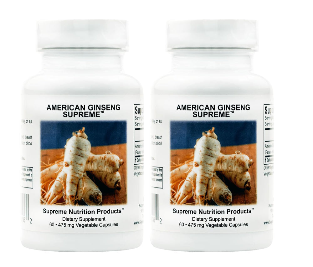Supreme Nutrition American Ginseng Supreme bottle on display for daily use.