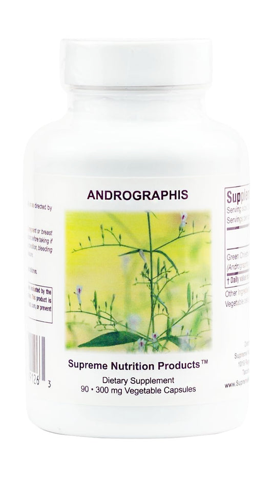 Supreme Nutrition Andrographis bottle with capsules for daily wellness use