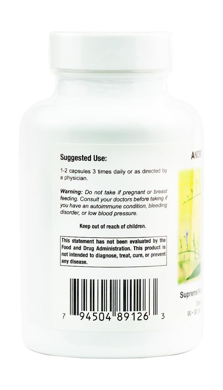 Supreme Nutrition Andrographis capsules close-up for easy daily dosing