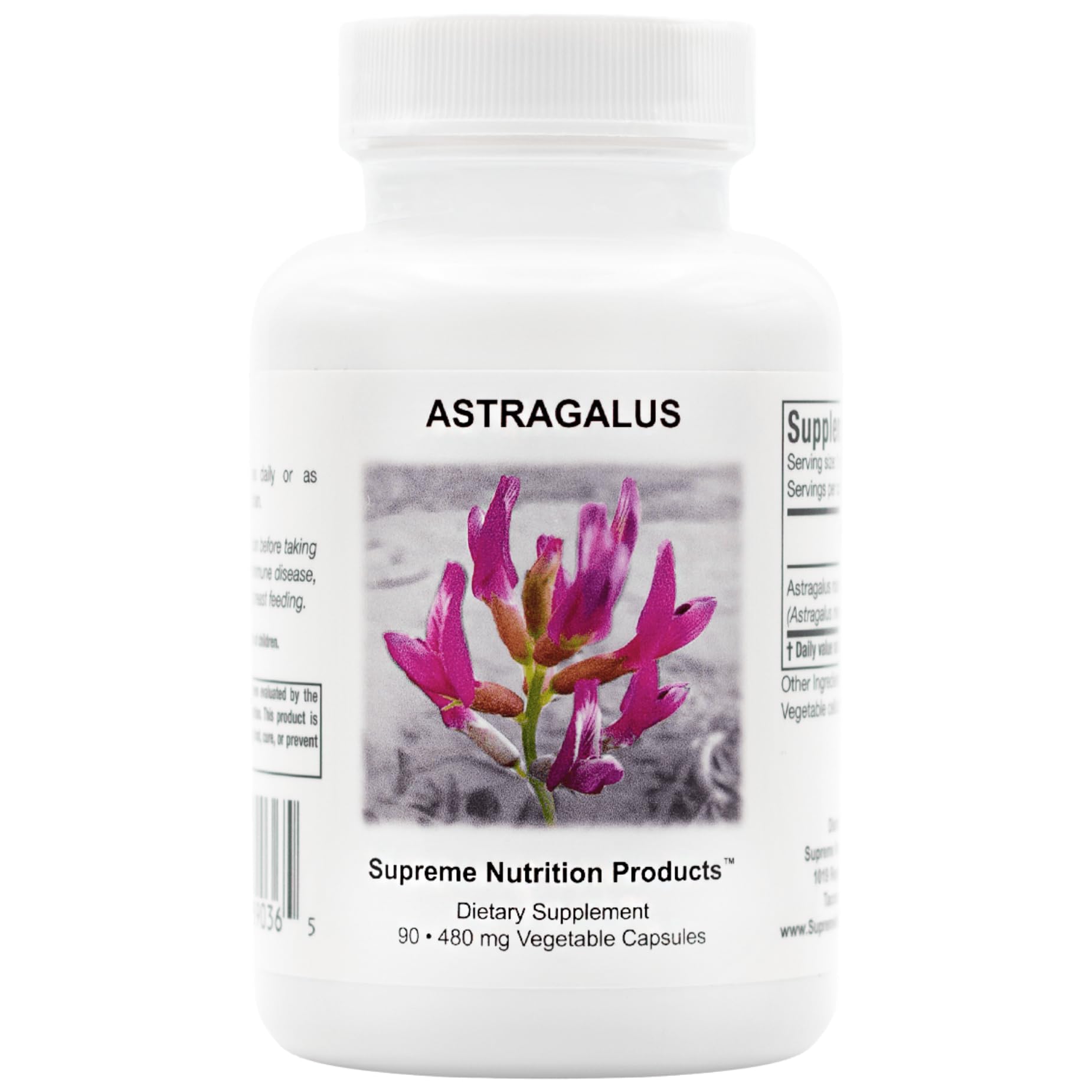 Supreme Nutrition Astragalus Supreme bottle pour illustrating easy daily use