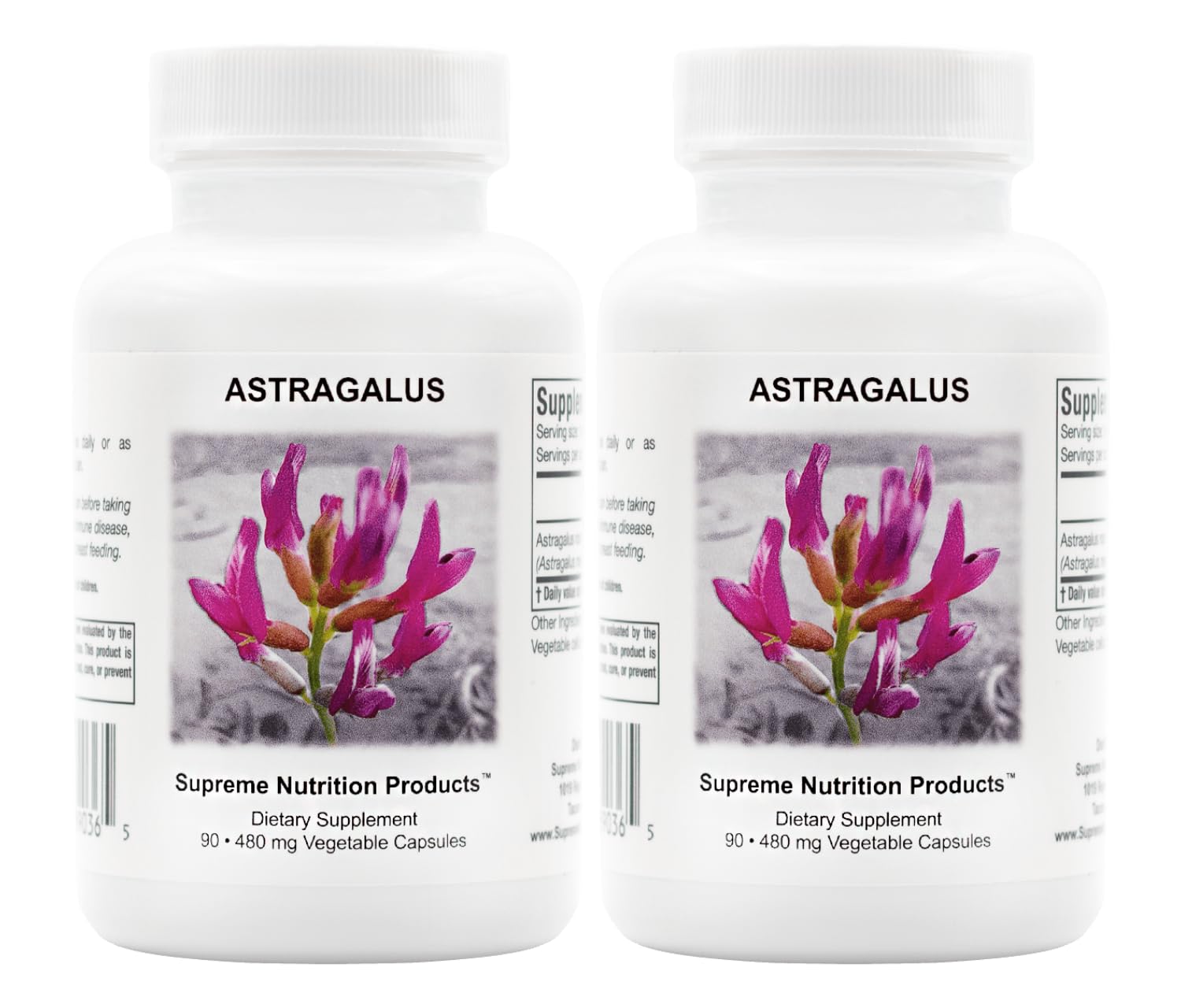 Supreme Nutrition Astragalus Supreme bottle with two-pack capsules for daily wellness