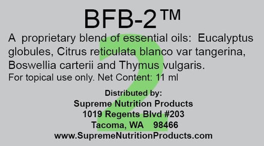 Supreme Nutrition BFB-2 bottle beside diffuser, ideal for creating a calm, uplifting room scent.