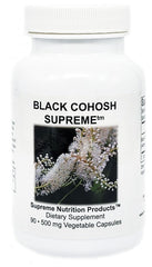 Supreme Nutrition Black Cohosh Supreme bottle with pure herbal capsules.