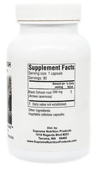 Closeup of Supreme Nutrition Black Cohosh Supreme capsules.