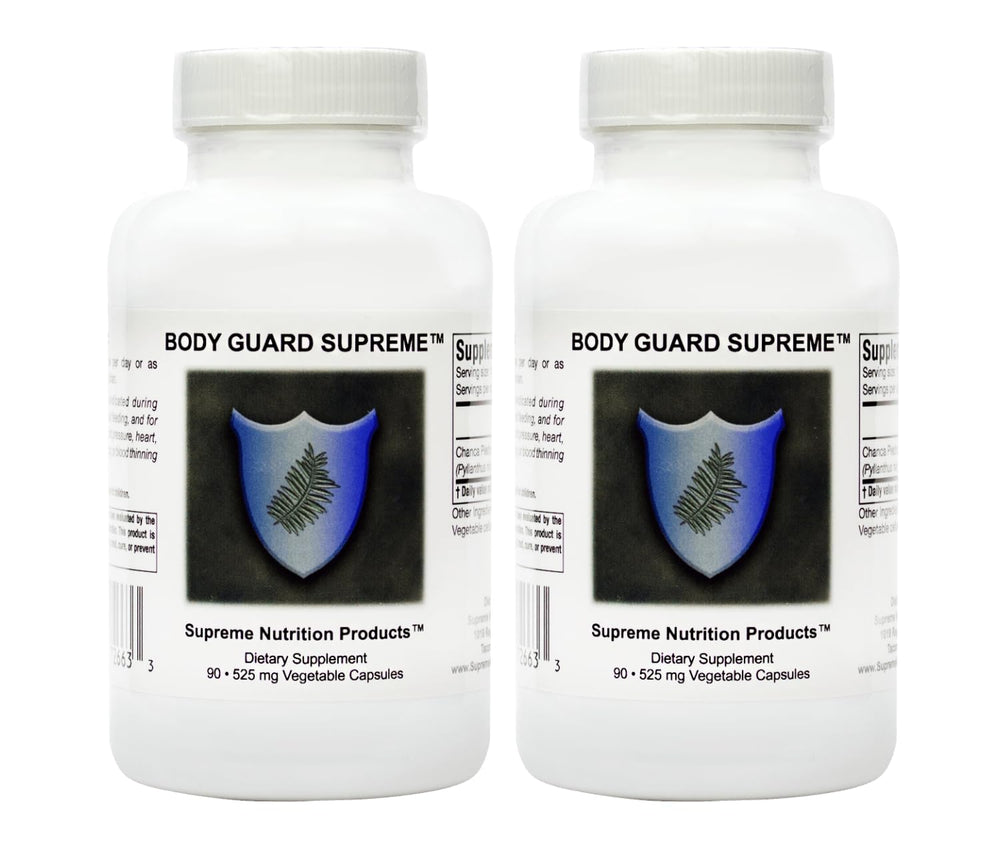 Supreme Nutrition Body Guard Supreme bottle and capsules for convenient daily supplementation