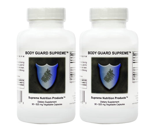 Supreme Nutrition Body Guard Supreme bottle and capsules for convenient daily supplementation
