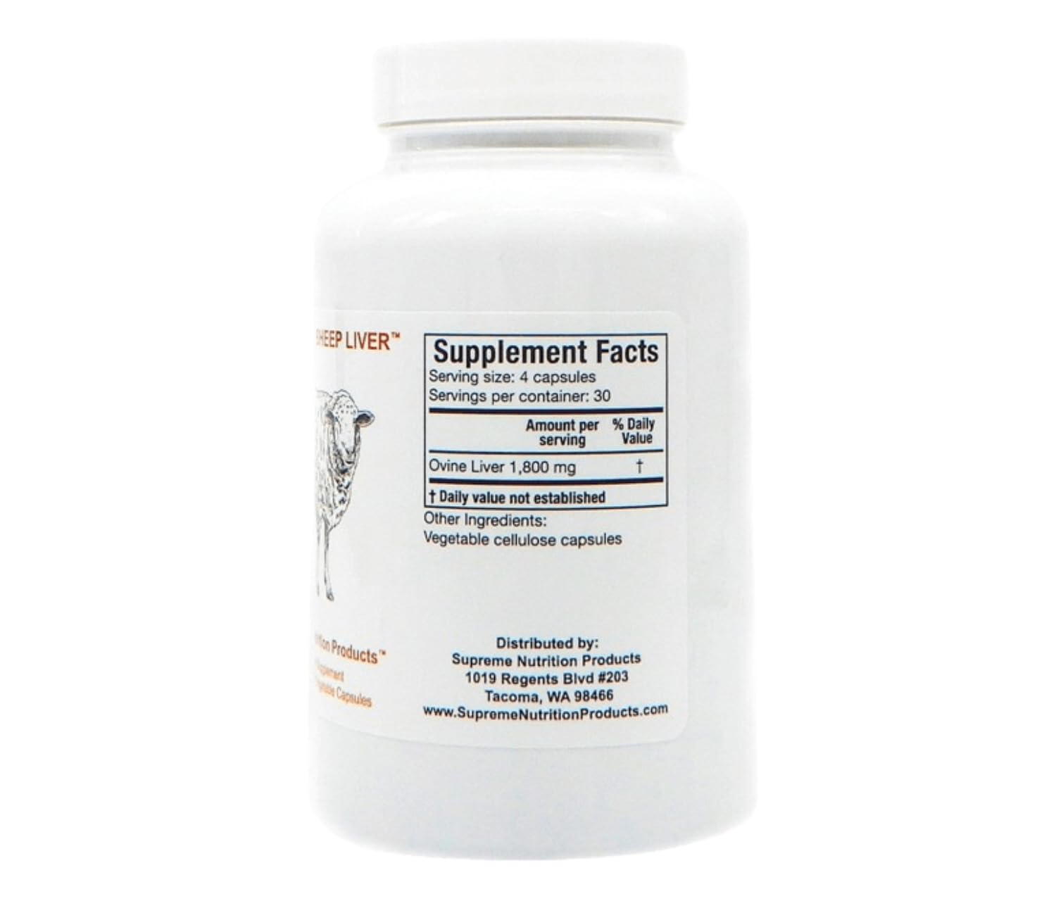 Supreme Nutrition bottle with label visible, reflecting quality standards.
