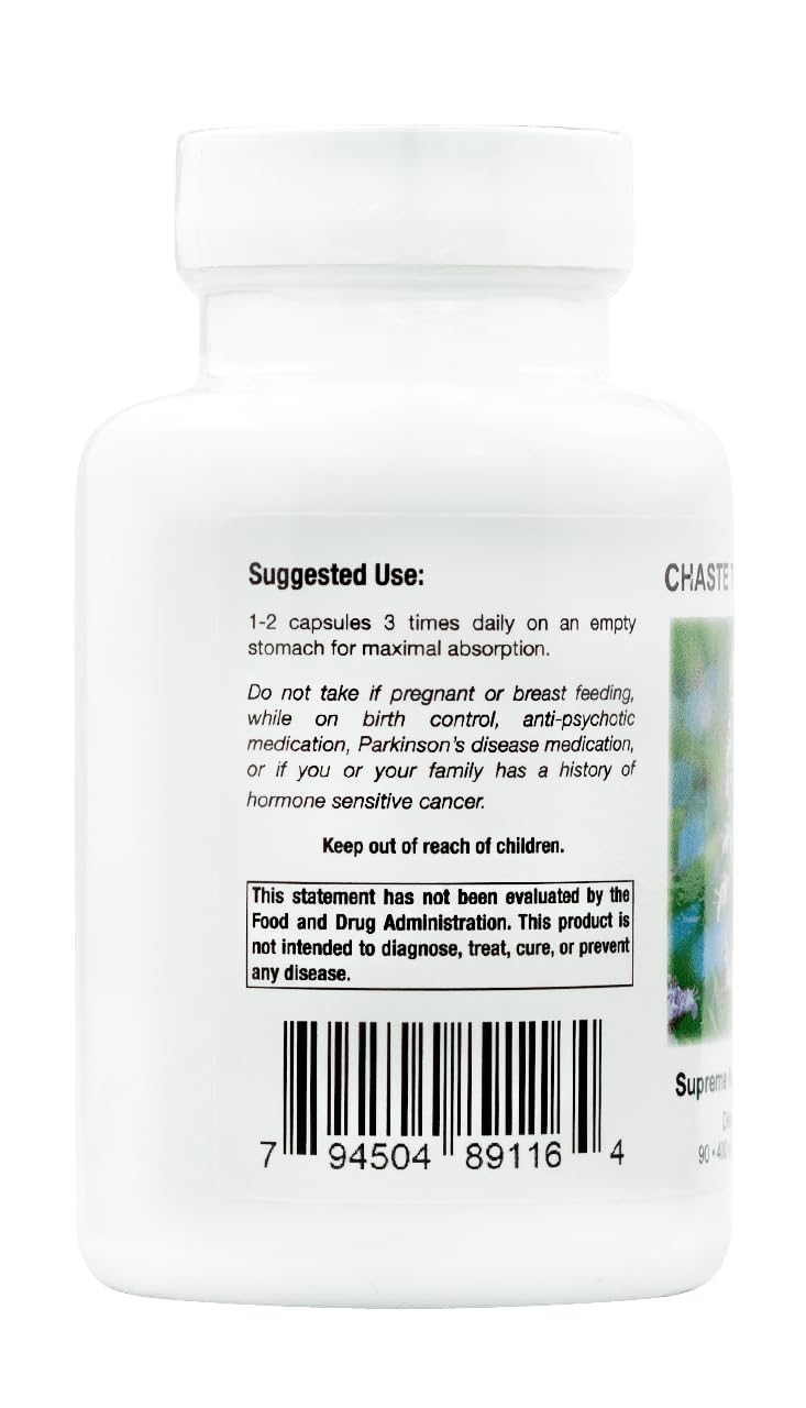Supreme Nutrition Chaste Tree Supreme capsules close-up showing vegetarian capsules