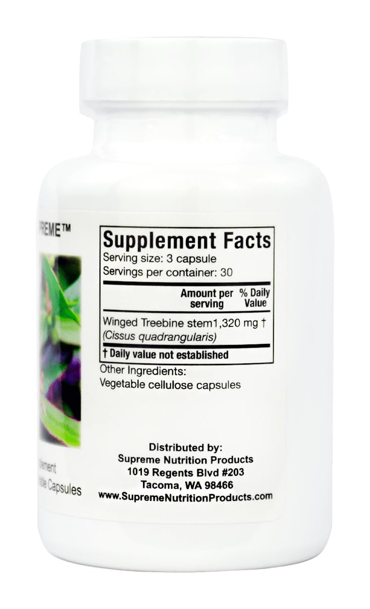 Supreme Nutrition Cissus Supreme bottle with pack 2 side view for convenience.