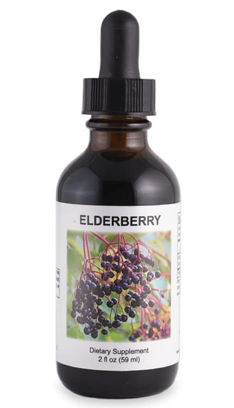 Supreme Nutrition Elderberry Tincture bottle with dropper for easy dosing.