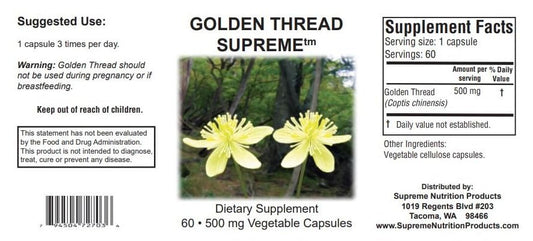 Supreme Nutrition Golden Thread Supreme capsules in packaging for easy daily dosing.