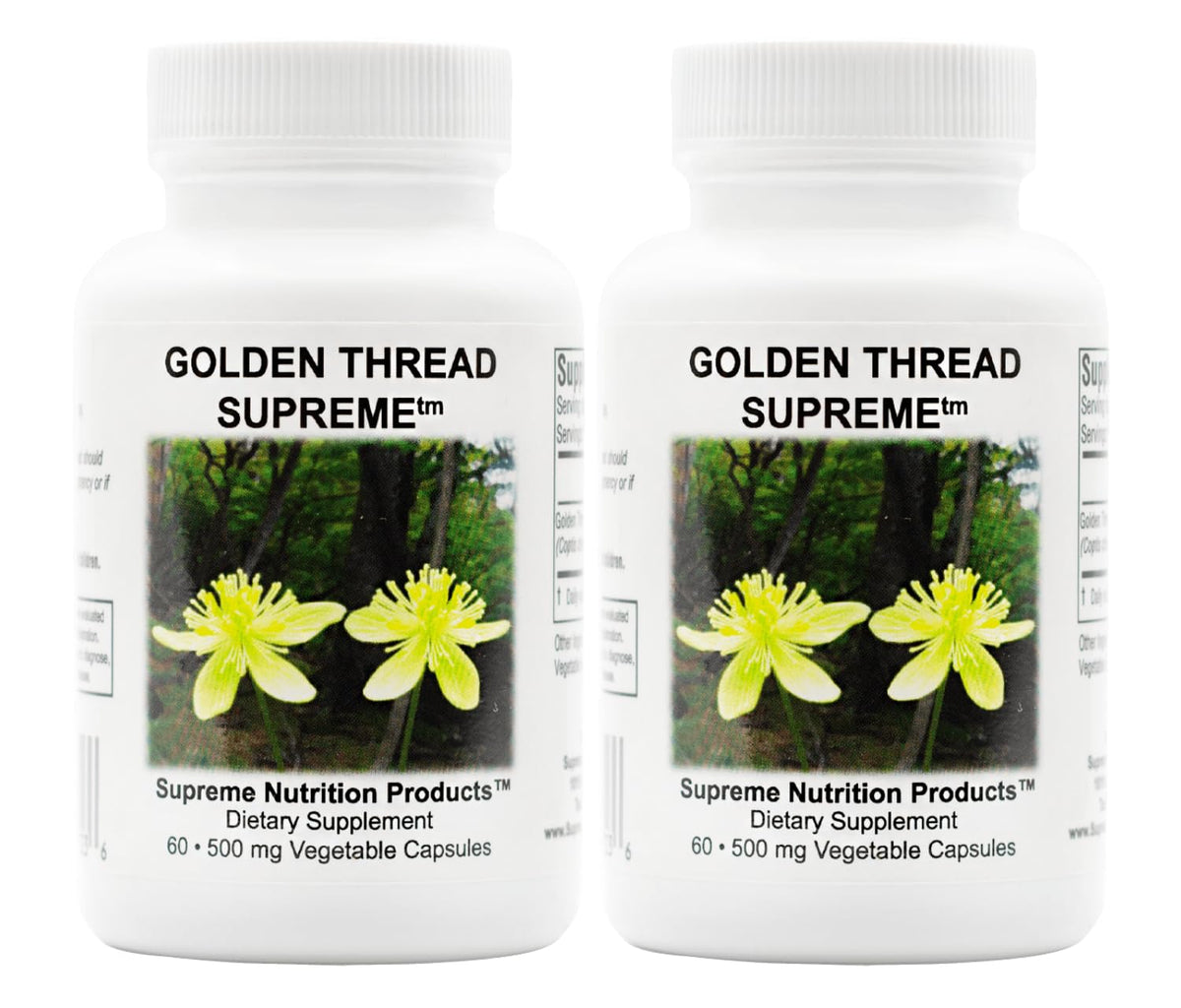 Supreme Nutrition Golden Thread Supreme bottle ready for daily herbal use.
