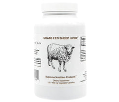 Supreme Nutrition Grass-Fed Sheep Liver capsules bottle for daily supplementation.