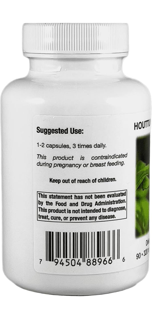 Supreme Nutrition Houttuynia Supreme capsules pack highlights purity without fillers