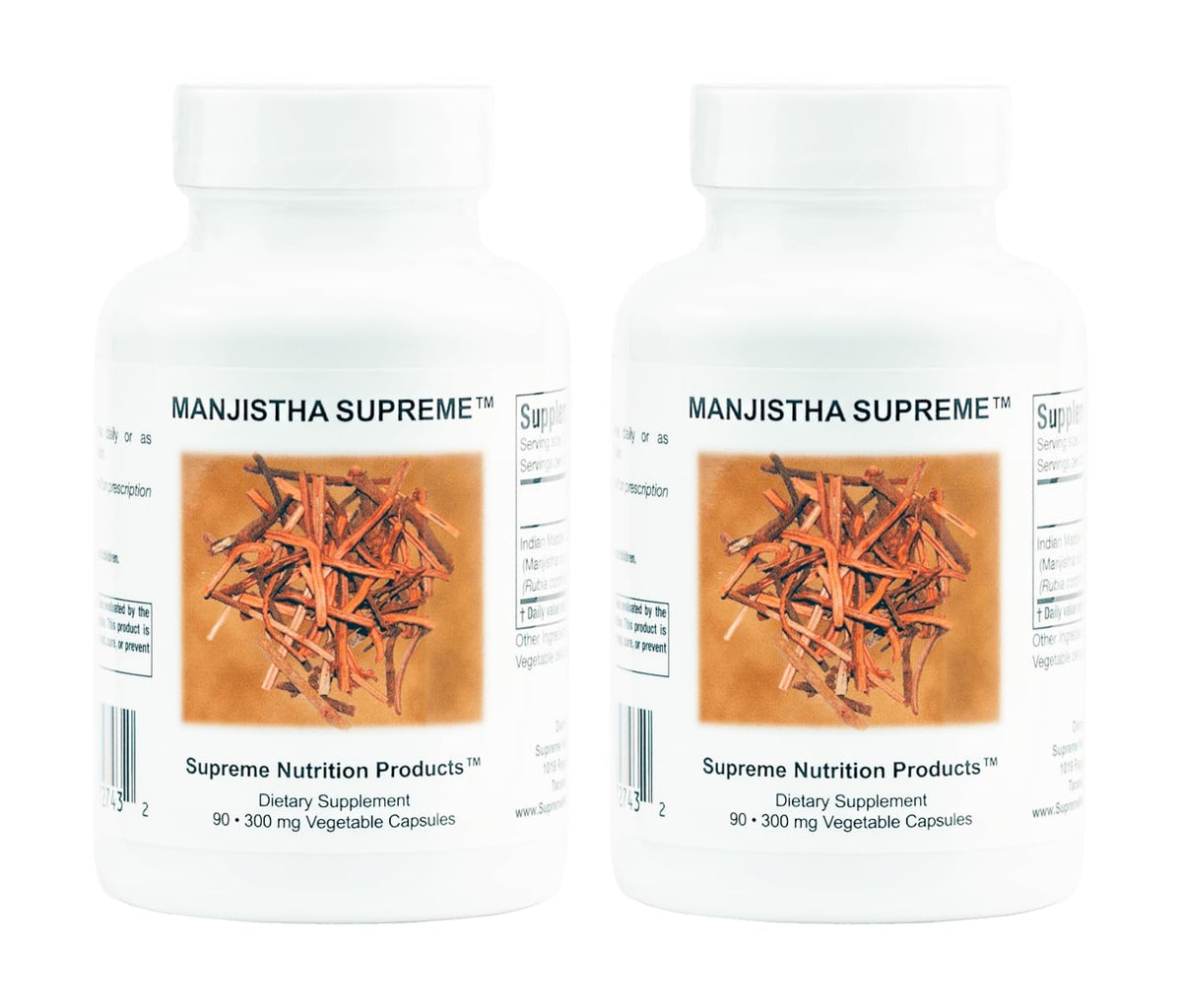 Supreme Nutrition Manjistha Supreme bottle for daily herbal use.