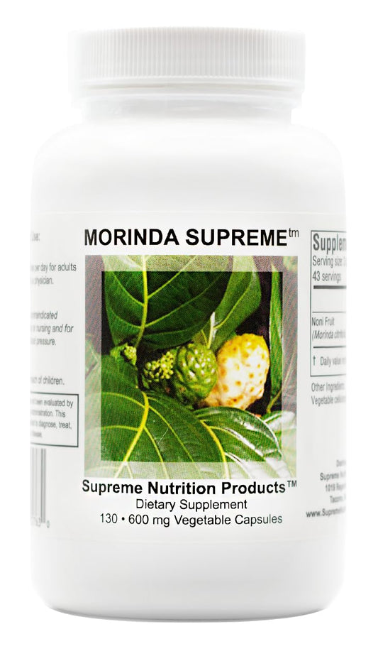 Supreme Nutrition Morinda Supreme bottle with 130 capsules for daily wellness support