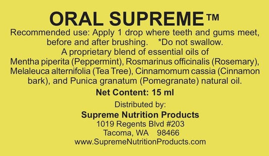 Two Supreme Nutrition Oral Supreme bottles shown side by side for convenient dual-pack use.