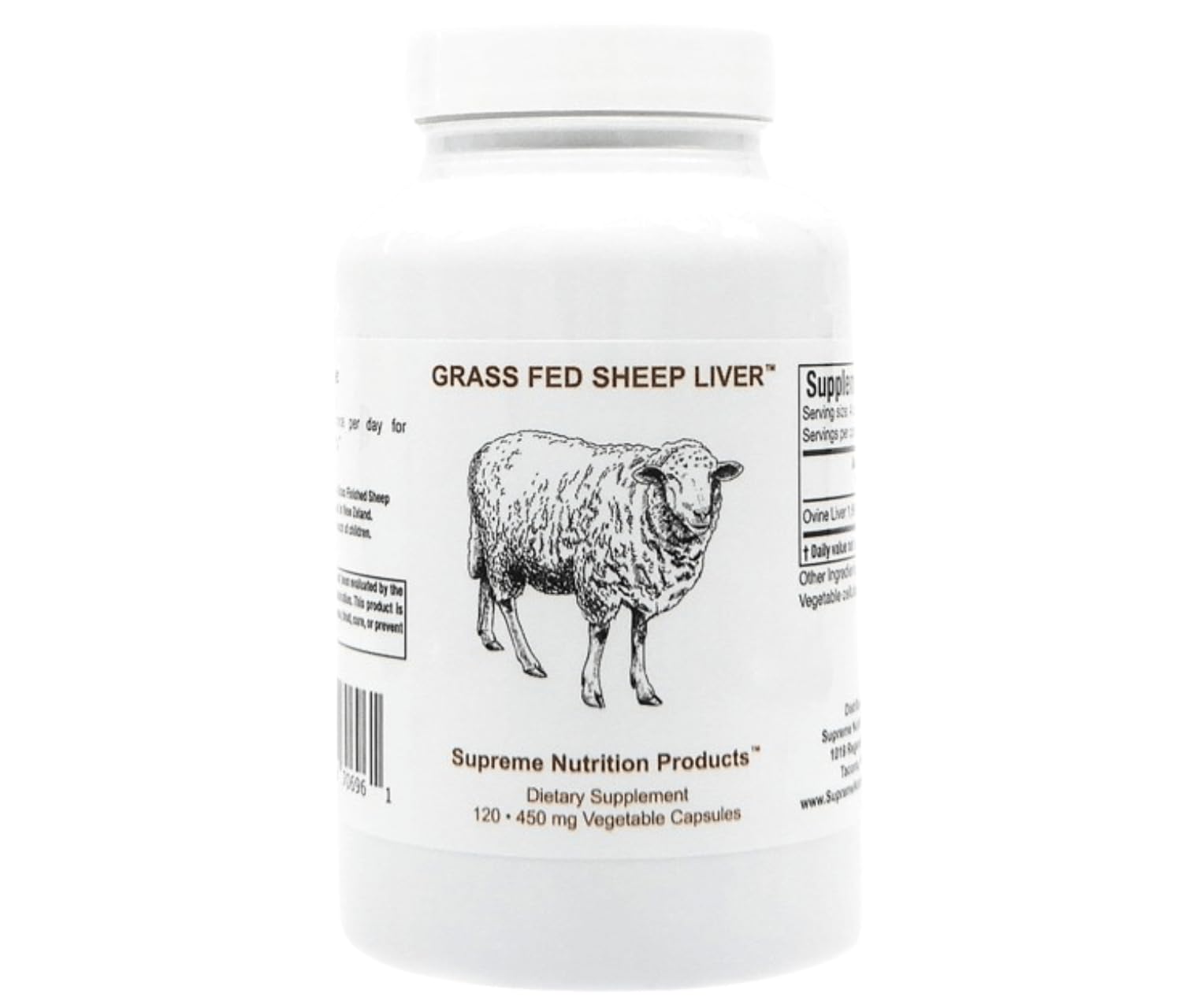 Supreme Nutrition Ovine liver capsules closeup showing pure ingredient.