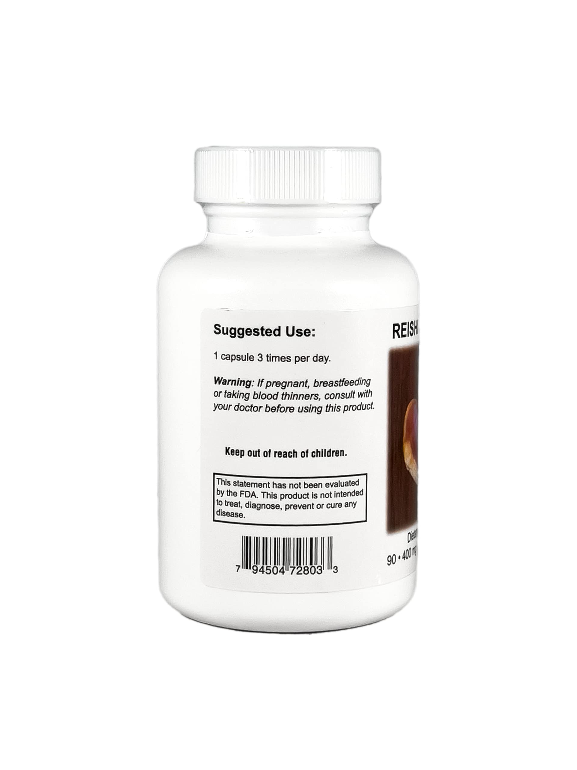 Supreme Nutrition Reishi Supreme label highlights purity and cGMP standards.